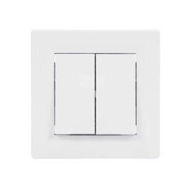 Intrerupator dublu Schneider Electric Asfora EPH0300121, incastrat, rama inclusa, alb