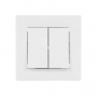 Intrerupator dublu Schneider Electric Asfora EPH0300121, incastrat, rama inclusa, alb