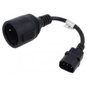 Cablu adaptor Lanberg UPS (C14)-priza mama 220V  CA-C14E-10CC-0018-BK