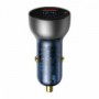 Incarcator auto Baseus cu afisaj,12V-24V 65W,mufa usb si usb type c,  CCKX-C0A
