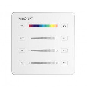 Telecomanda control dispozitive multiple MiBoxer B6-W, RF 2.4GHz, 2xAAA, 86x86x15mm, control de la distanta 30m, scene, alb Telecomanda control dispozitive multiple MiBoxer B6-W, RF