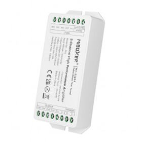 Amplificator LED MiBoxer PA5, 5 canale, DC12-24V, 6A/canal (max 15A), 10Mbps, IP20 Amplificator LED MiBoxer PA5, 5 canale, DC12-24V, 6A/canal (max