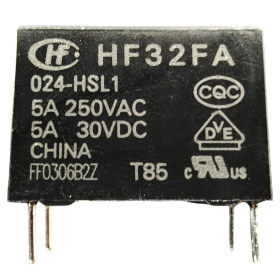 Releu electromagnetic HF32FA/024-HSL1, 24V DC, 5A, SPST-NO, miniatural, montaj THT Releu electromagnetic HF32FA/024-HSL1, 24V DC, 5A, SPST-NO