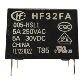 Releu electromagnetic HF32FA/005-HSL1, 5V DC, 5A, SPST-NO, miniatural, montaj THT Releu electromagnetic HF32FA/005-HSL1, 5V DC, 5A, SPST-NO