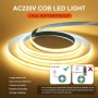 Banda LED COB alb cald, 288 LED/m, 220V AC, 10m, IP20