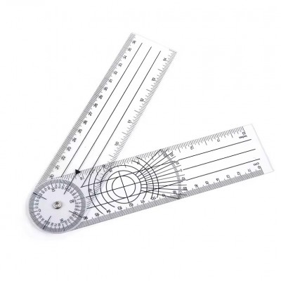Goniometru rotativ 360°, rigla 0-360 mm, PVC, masurare unghiuri