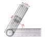 Goniometru rotativ 360°, rigla 0-360 mm, PVC, masurare unghiuri
