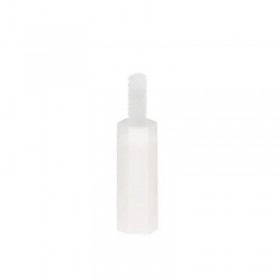 Set 20 distantiere hexagonali nylon M2.5, 15+6mm, alb, izolatori, pentru PCB si electronica Set 20 distantiere hexagonali nylon M2.5, 15+6mm, alb