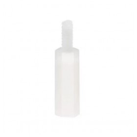 Set 20 distantiere hexagonali nylon M2.5, 25+6mm, alb, izolatori, pentru PCB si electronica Set 20 distantiere hexagonali nylon M2.5, 25+6mm, alb