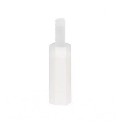 Set 20 distantiere hexagonali nylon M2.5, 25+6mm, alb