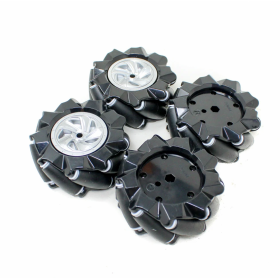 Set 4 roti Mecanum, negre, de 80 mm, cuplaj 6.7mm Set 4 roti Mecanum, negre, de 80 mm, cuplaj 6.7mm