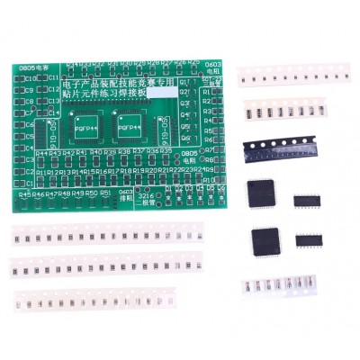 Kit lipire SMD pentru hobby si studenti, placa practica PCB cu