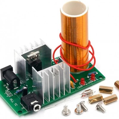 Kit bobina Tesla pentru experimente scolare, generare plasma si