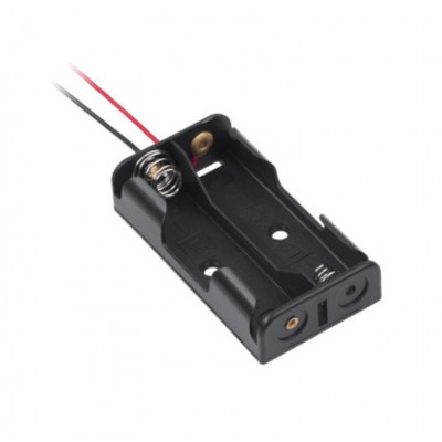 Suport baterii 2xAA, serie 3V, plastic ABS, fire conexiune