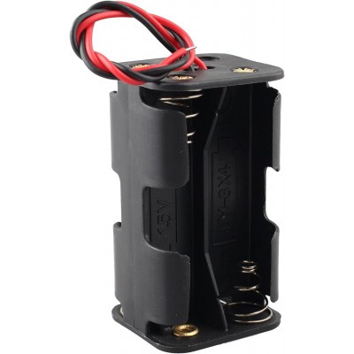 Suport baterii 4xAA, 6V, plastic ABS, fire conexiune