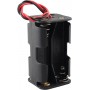Suport baterii 4xAA, 6V, plastic ABS, fire conexiune