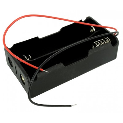 Suport baterii 2x18650, plastic ABS, cu cablu, 7.4V, 2S, DIY