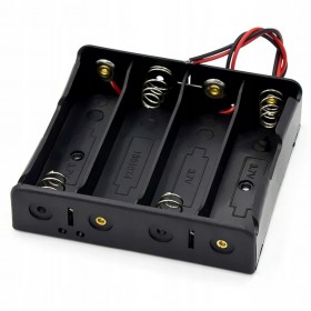 Suport baterii 4x18650, plastic ABS, cu cablu, 14.8V, 4S, DIY, Arduino, electronica Suport baterii 4x18650, plastic ABS, cu cablu, 14.8V, 4S, DIY