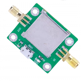 Amplificator RF LNA 50MHz–6GHz cu alimentare USB, castig 20dB, zgomot redus, conectori SMA Amplificator RF LNA 50MHz–6GHz cu alimentare USB, castig 20dB