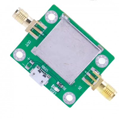 Amplificator RF LNA 50MHz–6GHz cu alimentare USB, castig 20dB