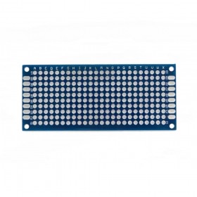 Set 2x Placa prototip PCB universala 3x7 cm double sided albastra, fibra sticla, pas 2.54mm, lipire THT, electronica DIY Set 2x Placa prototip PCB universala 3x7 cm double sided