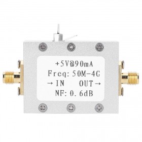 Amplificator RF LNA, ultra low noise, 50MHz-4 GHz, 18 dB gain, alimentare 5V, 50Ω Amplificator RF LNA, ultra low noise, 50MHz-4 GHz, 18 dB gain