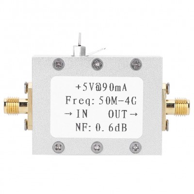 Amplificator RF LNA, ultra low noise, 50MHz-4 GHz, 18 dB gain