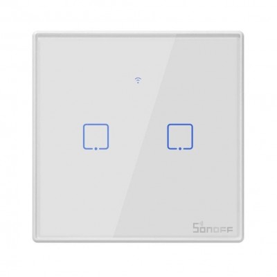 Intrerupator Sonoff dublu aplicat touch tip telecomanda cu doua