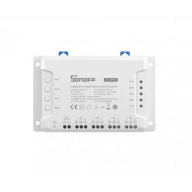 Releu smart 4 canale cu receptor RF 433.92MHz WiFi Sonoff 4CH PRO R3 Releu smart 4 canale cu receptor RF 433.92MHz WiFi Sonoff 4CH