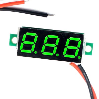 Voltmetru de panou verde 0.28" cu 2 fire OKY4094-Green