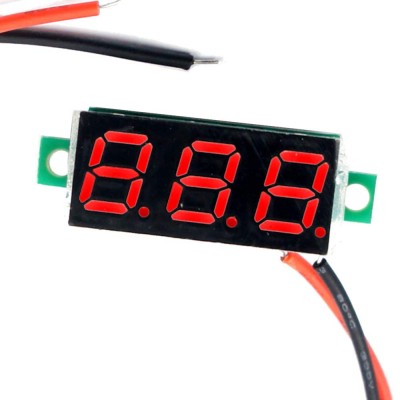 Voltmetru de panou rosu 0.28" cu 2 fire OKY4094-Red