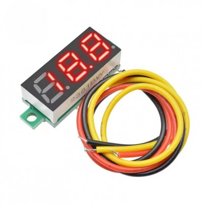 Voltmetru digital rosu 0.28" 0-100V DC 3 fire OKY4094-1-Red