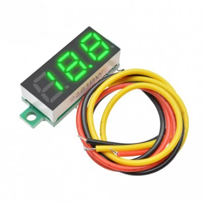 Voltmetru digital verde 0.28" 0-100V DC 3 fire OKY4094-1-Green