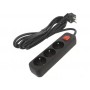 Prelungitor Lanberg 3 prize cu intrerupator de 3m negru , PS1-03E-0300-BK
