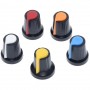 Set 10 butoane plastic, 17x16mm, pentru potentiometre ax zimtat 6mm, 69319