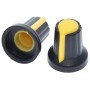 Set 10 butoane plastic, 17x16mm, pentru potentiometre ax zimtat 6mm, 69319