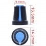 Set 10 butoane plastic, 17x16mm, pentru potentiometre ax zimtat 6mm, 69319