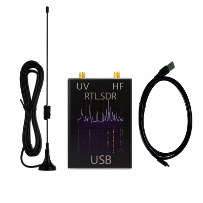 Receiver RTL-SDR USB HF/VHF/UHF 100 kHz-1.7 GHz cu antena si