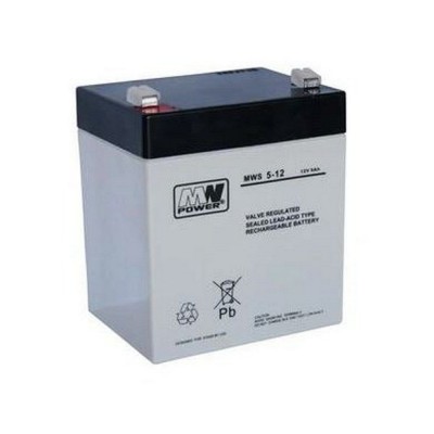 Acumulator MW Power MWS5-12, baterie AGM 12V 5Ah, terminal F1