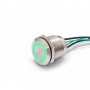 Buton Push Metalic, 12-24V DC, 22mm, cu Retinere, Led Verde, 4