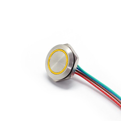 Buton Push Metalic, 12-24V DC, 19mm, fara Retinere, Led Galben