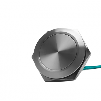 Buton Push Metalic, 12-24V DC, 19mm, fara Retinere, conector 2