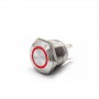 Buton Push Metalic, 12-24V DC, 19mm, fara Retinere, Led Rosu