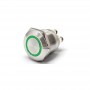 Buton Push Metalic, 12V DC, 19mm, fara Retinere, Led Verde