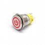Buton Push Metalic, 12V DC, 19mm, cu Retinere, Led Rosu