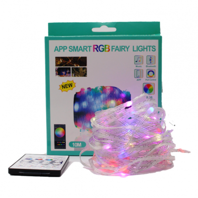 Instalatie luminoasa LED RGB smart 10m, 100 LED, control