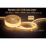 Banda LED COB alb cald, 3000K, 220V AC, 320 LED/m, 9W/m, 8mm