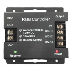 Controller RGB RF cu telecomanda touch, 5-24V DC, 3x10A, pentru