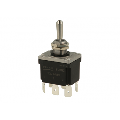 Intrerupator basculant cu retinere, 3 pozitii, 6 pini