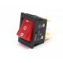 Intrerupator basculant/rocker iluminat rosu ON–OFF–ON, 30A 250V